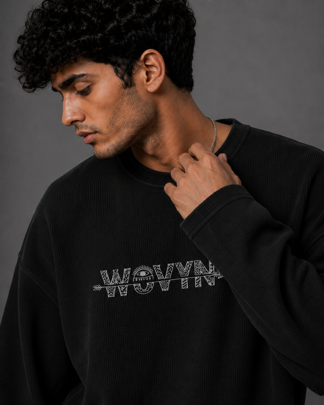 Waffle Oversized Tee – Full Sleeve