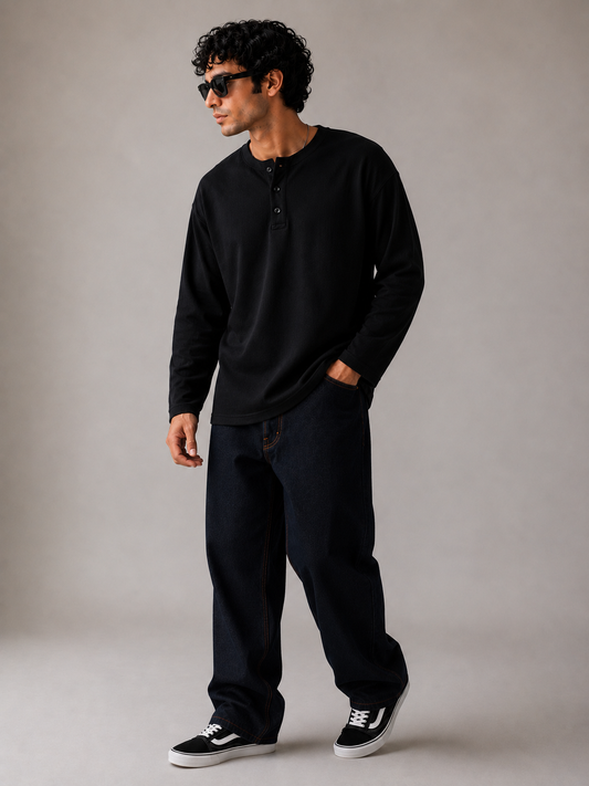 Henley Waffle Knit T-Shirt