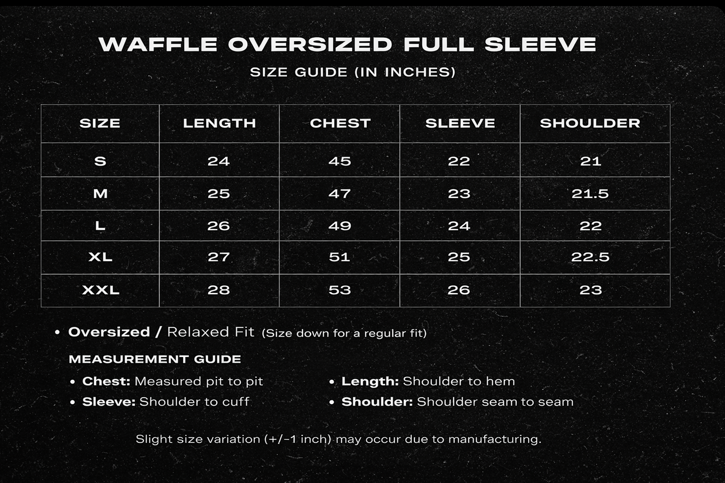 Waffle Oversized Tee – Full Sleeve