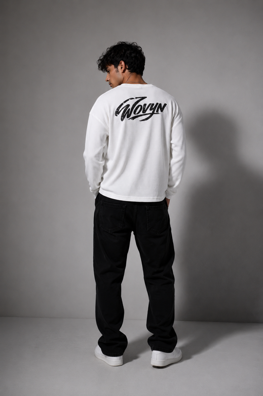 Waffle Oversized Tee – Full Sleeve