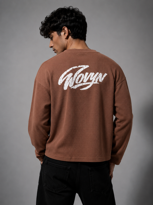 Waffle Oversized Tee – Full Sleeve