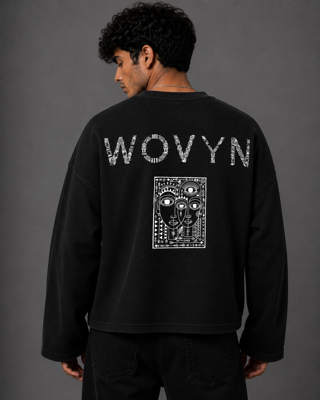Waffle Oversized Tee – Full Sleeve