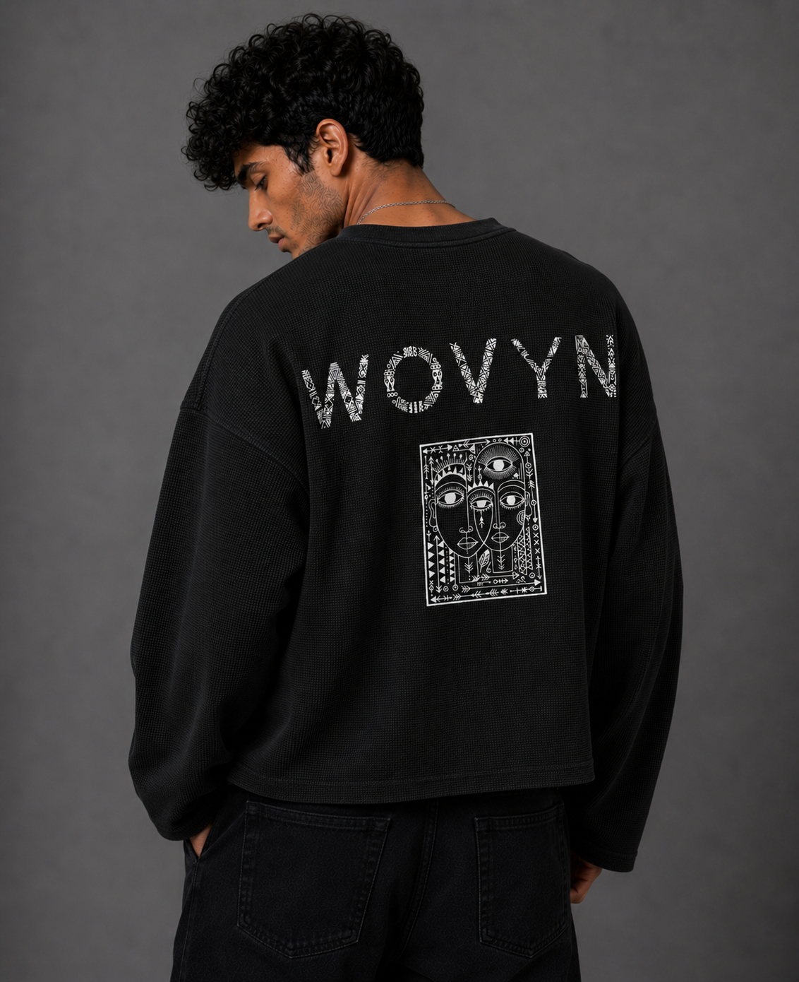 Waffle Oversized Tee – Full Sleeve
