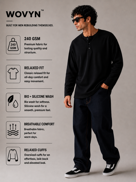 Henley Waffle Knit T-Shirt