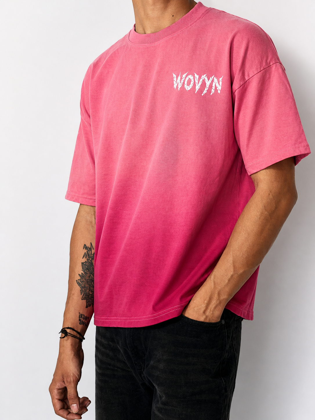 Pink Sunfade – Ombre Wash Boxy Fit T-Shirt