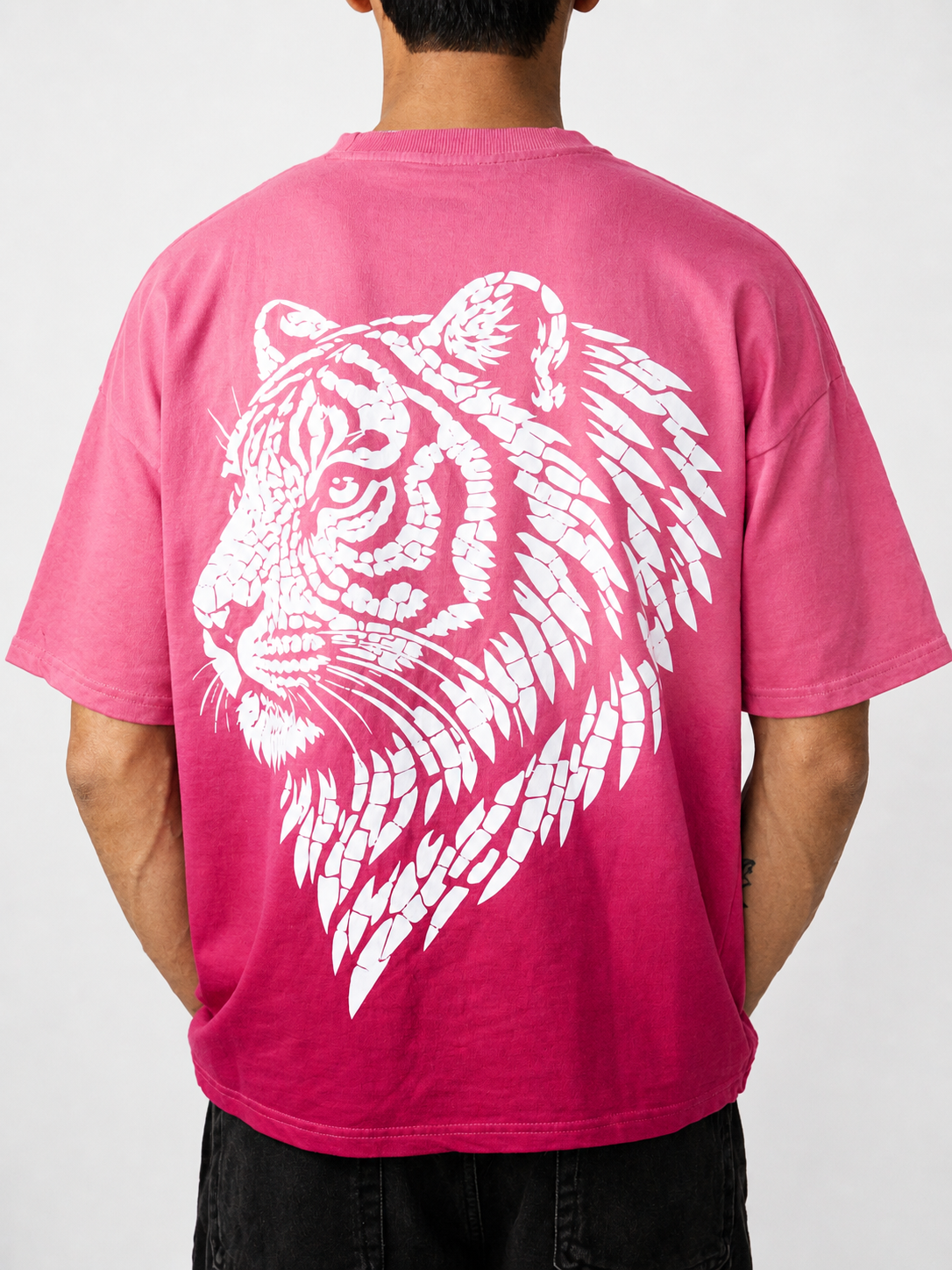 Pink Sunfade – Ombre Wash Boxy Fit T-Shirt