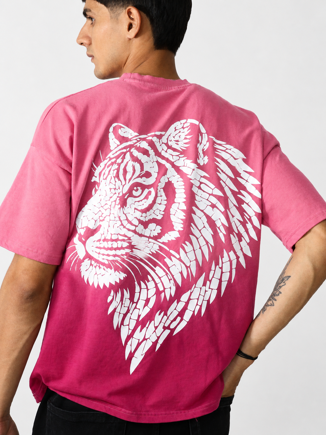 Pink Sunfade – Ombre Wash Boxy Fit T-Shirt