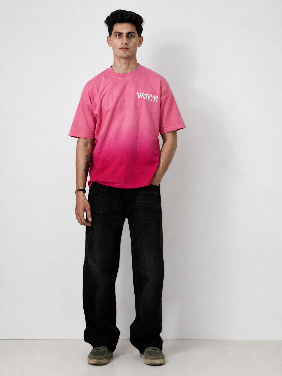 Pink Sunfade – Ombre Wash Boxy Fit T-Shirt