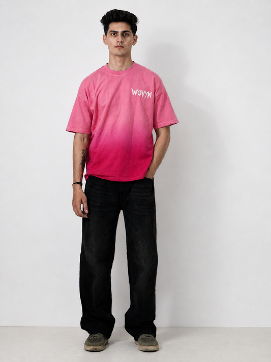 Pink Sunfade – Ombre Wash Boxy Fit T-Shirt