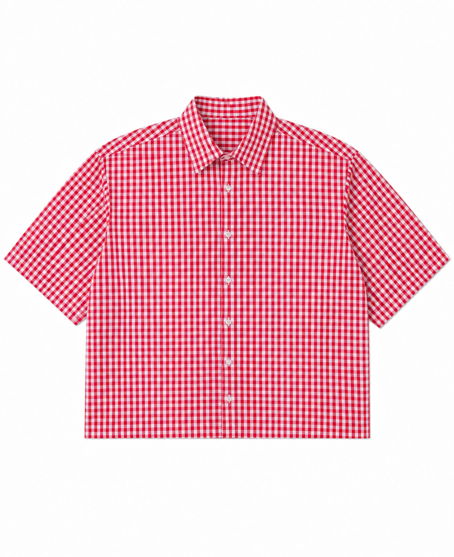 Red Picnic Oxford Boxy Shirt Front Design